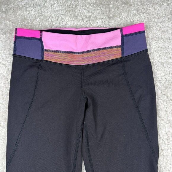 Lululemon Gather & Grow Crop Black Pink Trim - Picture 7 of 14